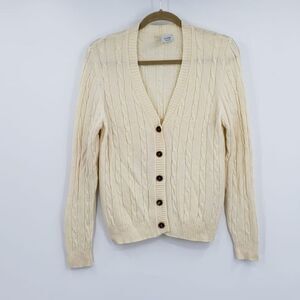 KILTEE creme chunky knit button cardigan